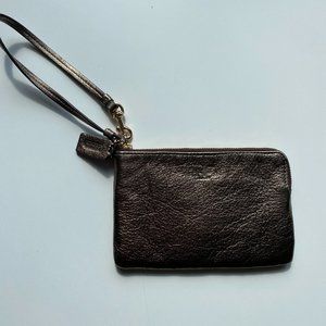 Coach Bronze Metallic Wristlet